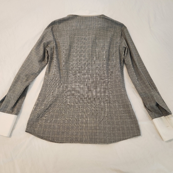 0039 Italy Women's Dress Shirt Button Up Down Glenn Plaid Sz M - Picture 10 of 11